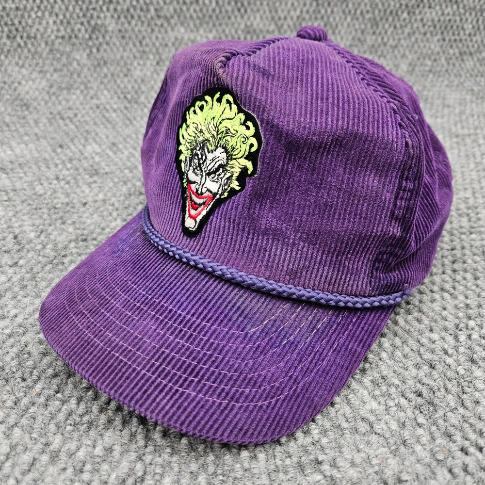 Vintage 80's‎ DC Comics Joker Purple Hat Corduroy Snapback Rope Hat Ball Cap